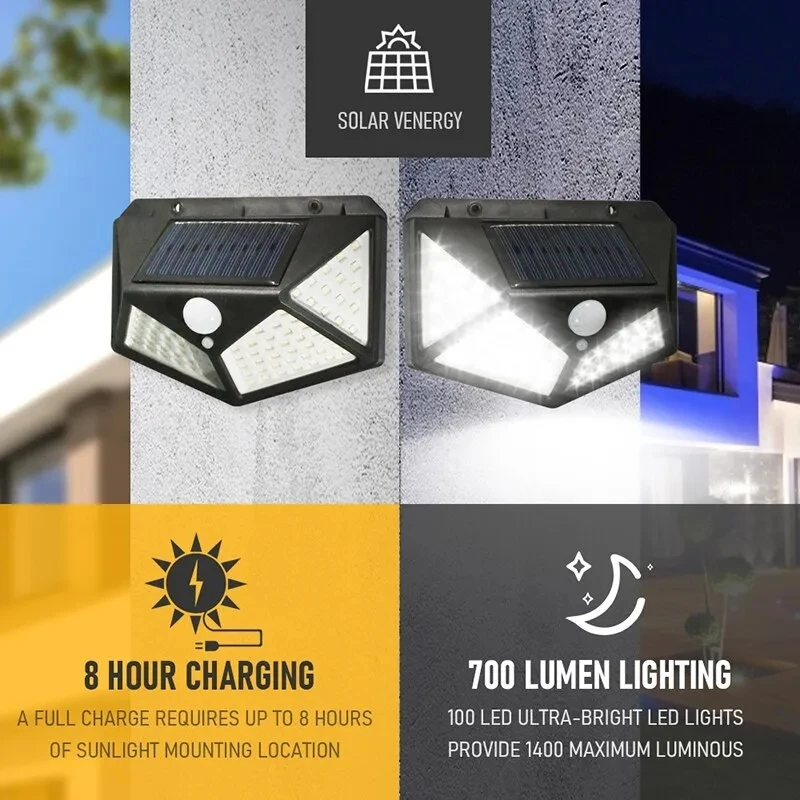 Solar Street Light Led - 100Led multifunctionele zonnelamp buiten tuindecoratie zonne-licht